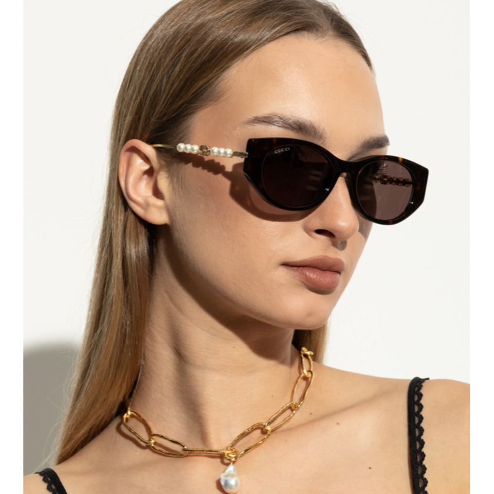 NWT Gucci GG1970SA-003 Havana Gold 54mm Sunglasses